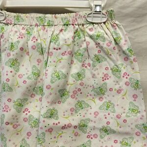 Mary James Butterfly Floral Pants Kids 6X White Pink Green Scalloped Rick Rack